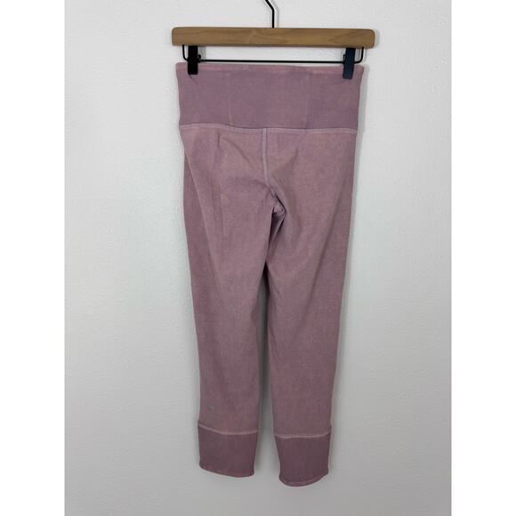 Lululemon Wunder Under Crop 23” Ribbed Pink Leggings Size 4 - Picture 4 of 6